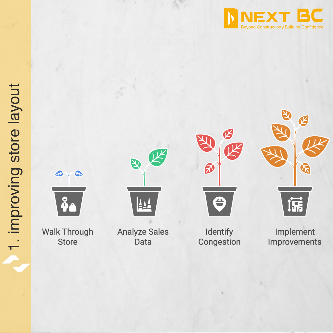 Retail store layout audit and improvement planning graphic